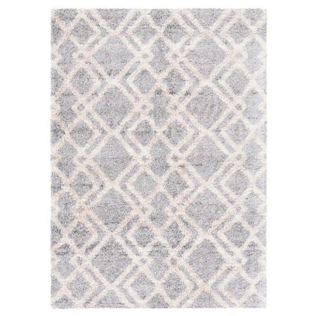 Safavieh 5 x 7 ft. Berber Shag 200 Power Loomed Rectangle Area Rug; Grey & Cream BER213G-57